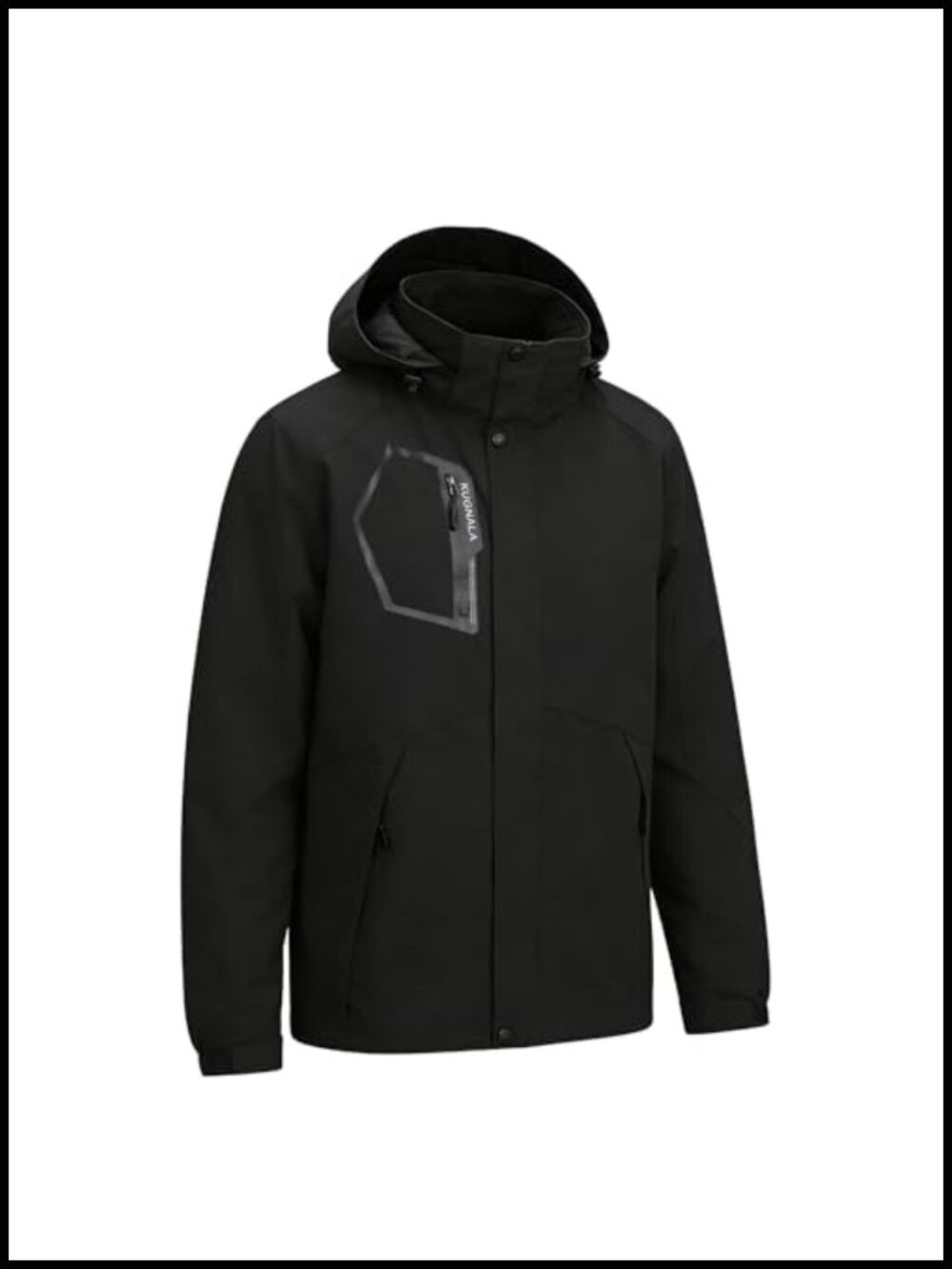 Men's Waterproof Windproof Lightweight Hooded Rain Jacket for Hiking